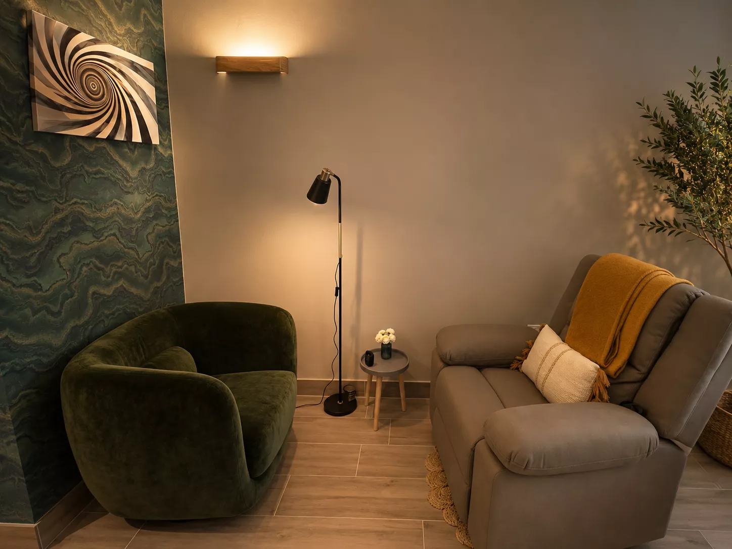Espace de séance du cabinet Julie Hypnose à Neuilly-Plaisance